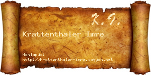 Krattenthaler Imre névjegykártya